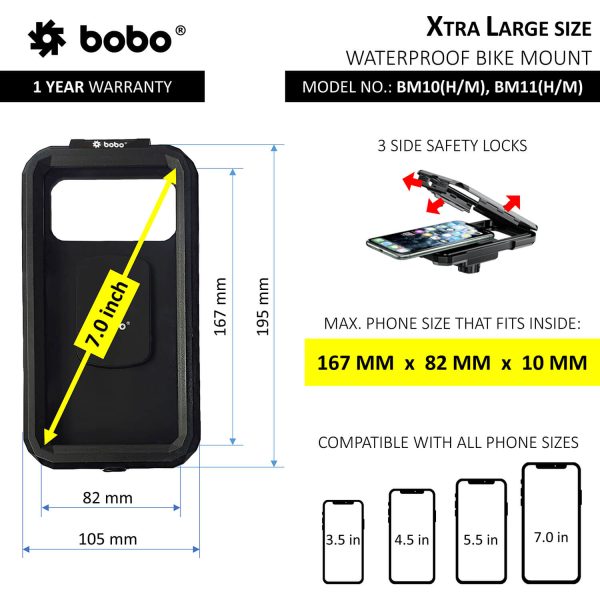 BOBO BM10 Fully Waterproof Bike / Cycle Phone Holder Motorcycle Mobile Mount - Image 2